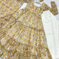 Lorenvalley Fashion Yellow Pure Faux Georgette Zigzag Print Fully Flair Anarkali Pant With Dupatta - Yellow - Swadesiicart