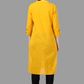 House of RP Women's Yellow Solid Cotton Straight Kurta | Swadesiicart