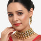 White Gold Toned Meenakari Kundan Choker With Earrings - Ruby Raang | Swadesiicart