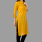 House of RP Women's Yellow Solid Cotton Straight Kurta | Swadesiicart