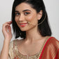 Gold-Polished Kundan Nose Ring - Ruby Raang | Swadesiicart