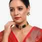 Multicoloured Kundan-Studded Beaded Choker Jewellery Set - Ruby Raang | Swadesiicart