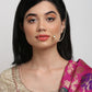 Gold-Polished Tear Drop Kundan Nose Ring - Ruby Raang | Swadesiicart