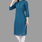 House of RP Women's Light Blue Solid Cotton Straight Kurta | Swadesiicart
