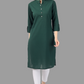 House of RP Women's Green Solid Cotton Straight Kurta | Swadesiicart