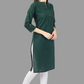 House of RP Women's Green Solid Cotton Straight Kurta | Swadesiicart