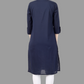 House of RP Women's Blue Solid Cotton Straight Kurta | Swadesiicart
