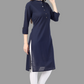 House of RP Women's Blue Solid Cotton Straight Kurta | Swadesiicart