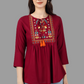 House of RP Women Marron Rayon Embroidered Flared Tunic | Swadesiicart