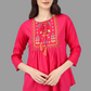 House of RP Women Pink Rayon Embroidered Flared Tunic | Swadesiicart