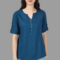 House of RP Women Blue Rayon Solid Casual Tunic | Swadesiicart
