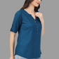 House of RP Women Blue Rayon Solid Casual Tunic | Swadesiicart