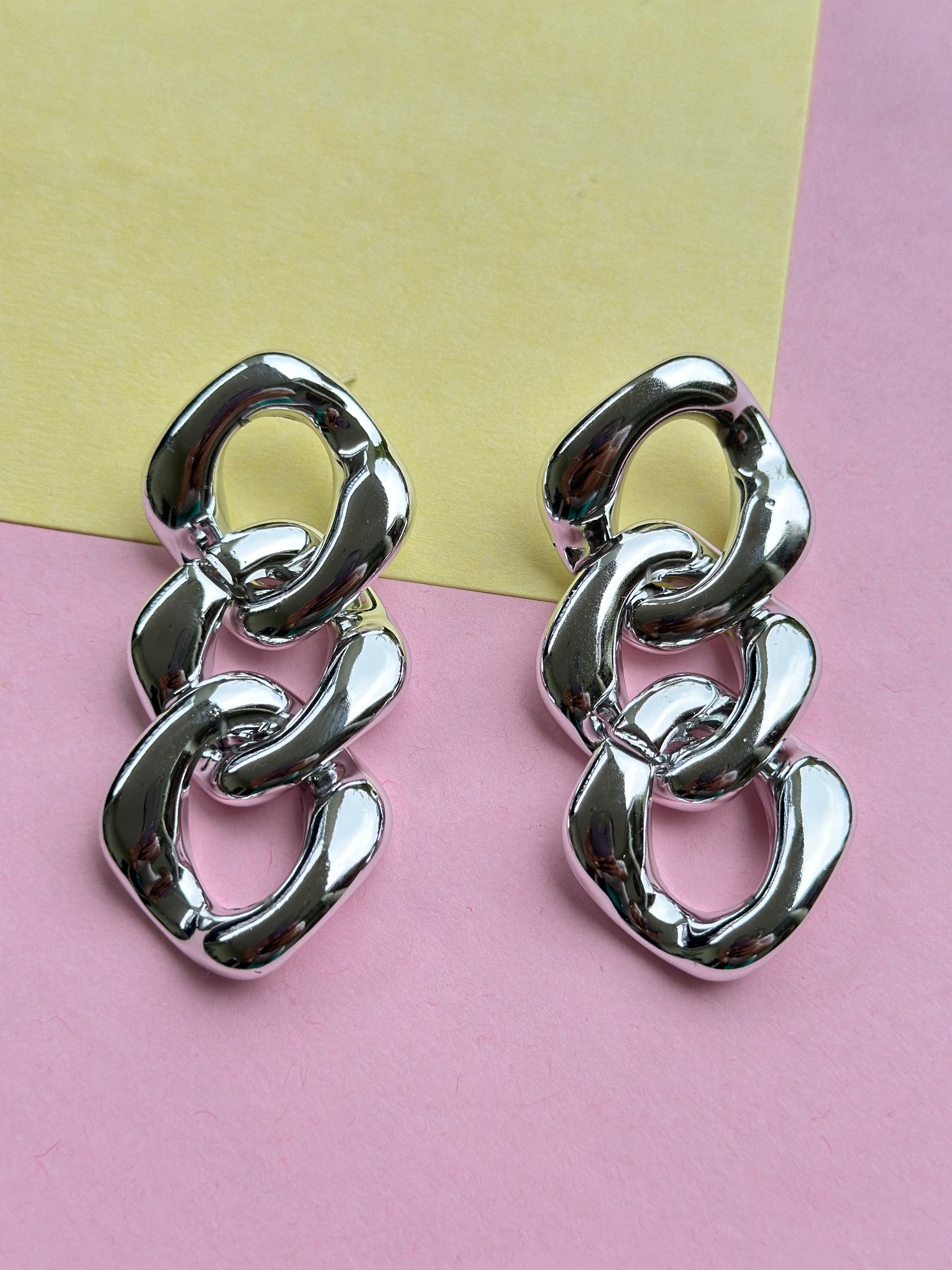 Silver Partywear Earrings By House of Ree | Swadesiicart