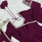 Women’s Wine Purple Pure Roman Chanderi Silk 16 Kali Anarkali Gown with Embroidered Dupatta & Churidar