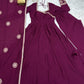 Women’s Wine Purple Pure Roman Chanderi Silk 16 Kali Anarkali Gown with Embroidered Dupatta & Churidar