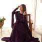 Lorenvalley Fashion Wine Georgette Anarkali Gown Dupatta Set With Pant Ready to Wear - Wine | Swadesiicart