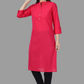 House of RP Women's Pink Solid Cotton Straight Kurta | Swadesiicart