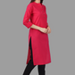 House of RP Women's Pink Solid Cotton Straight Kurta | Swadesiicart