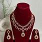 Red American Diamond Two Layer Elegent Necklace Set With Earrings By House of Ree - Swadesiicart
