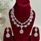 Baby Pink American Diamond Two Layer Elegent Necklace Set With Earrings By House of Ree - Swadesiicart
