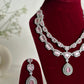 Baby Pink American Diamond Two Layer Elegent Necklace Set With Earrings By House of Ree - Swadesiicart