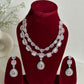 Baby Pink American Diamond Two Layer Elegent Necklace Set With Earrings By House of Ree - Swadesiicart