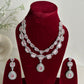 Baby Pink American Diamond Two Layer Elegent Necklace Set With Earrings By House of Ree - Swadesiicart