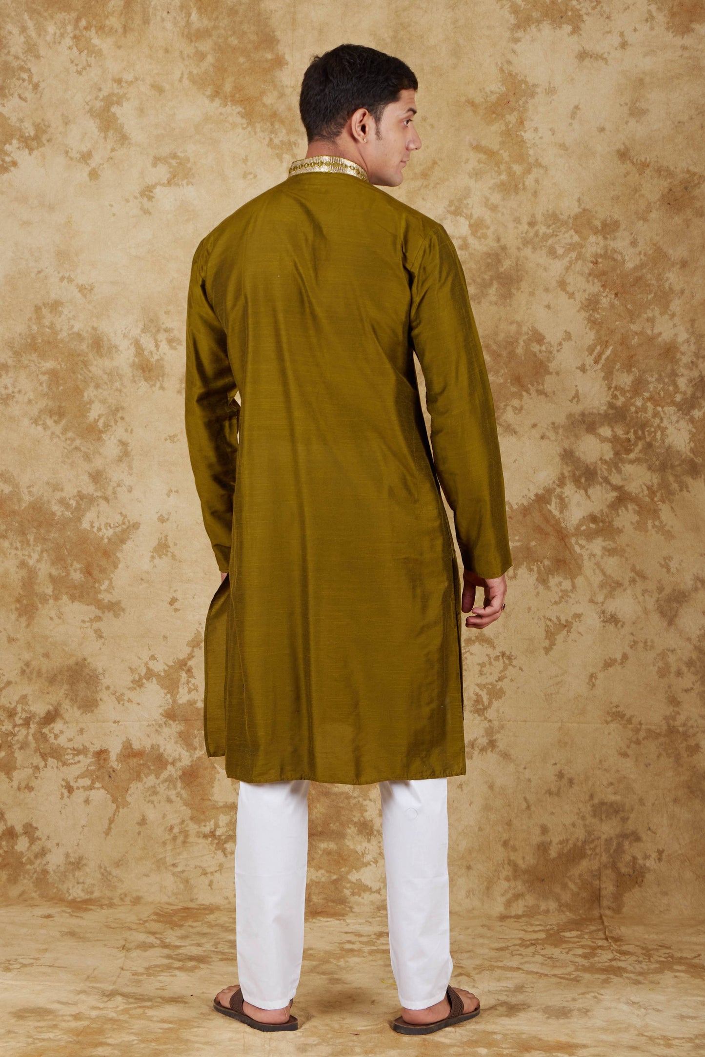Bluesaanchi Men's Mirror Magic Field Drab Kurta Set | Swadesiicart