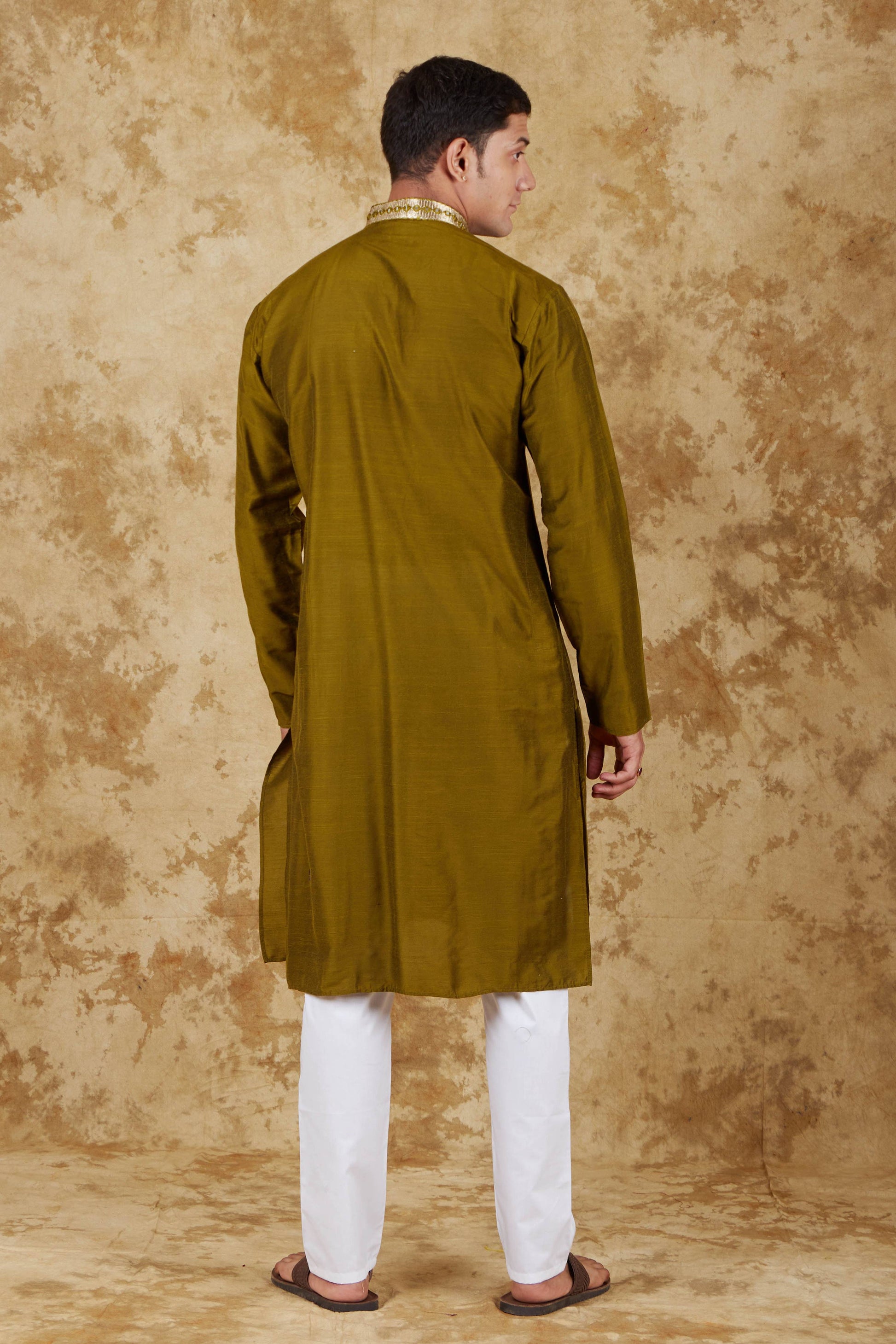 Bluesaanchi Men's Mirror Magic Field Drab Kurta Set | Swadesiicart