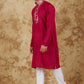 Bluesaanchi Men's Mirror Magic Red Kurta Set | Swadesiicart