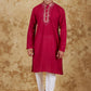 Bluesaanchi Men's Mirror Magic Red Kurta Set | Swadesiicart