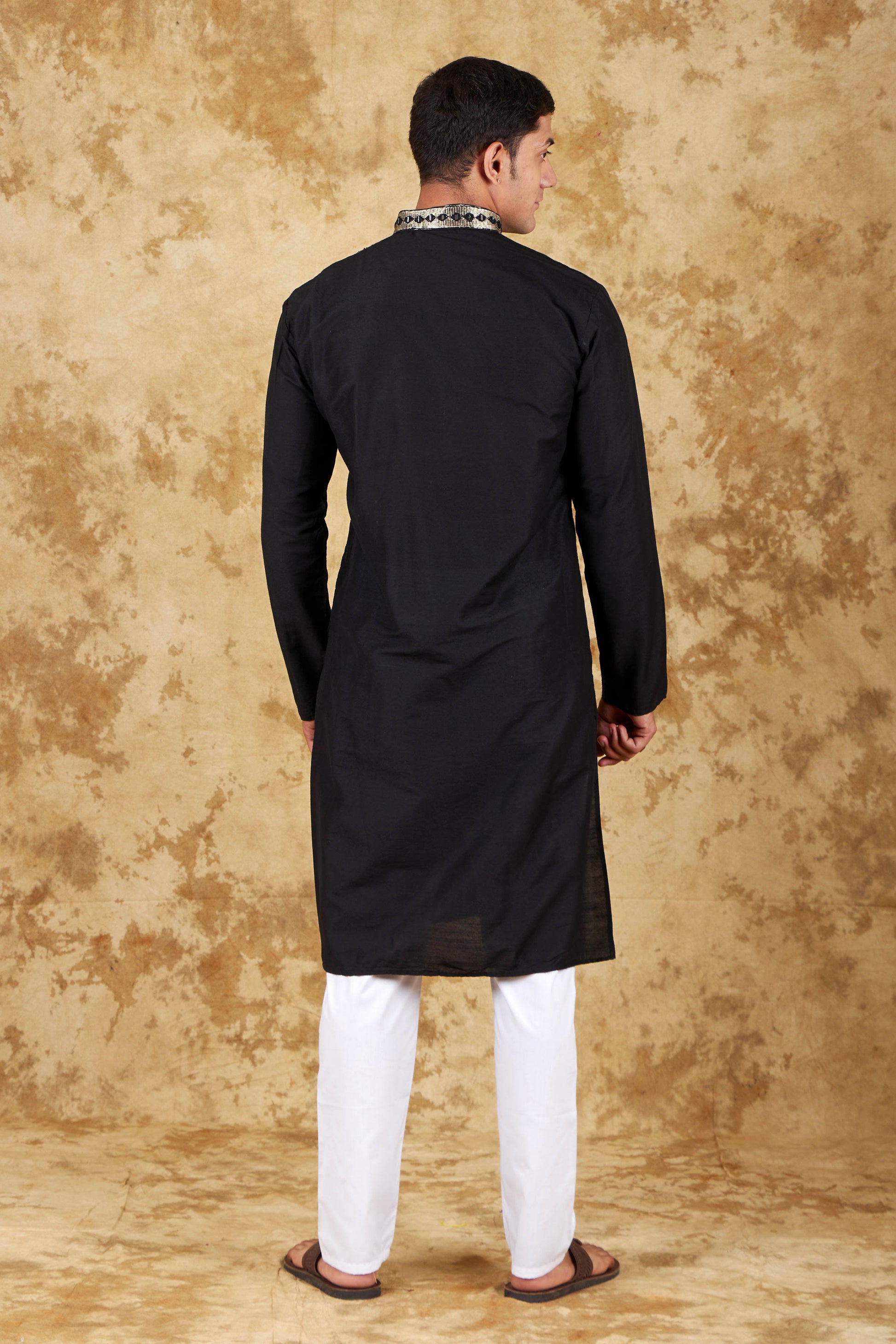 Bluesaanchi Men's Mirror Magic Black Kurta Set | Swadesiicart