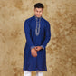 Bluesaanchi Men's Sunshine Handwoven Embroidered Dark BlueKurta Set | Swadesiicart