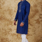 Bluesaanchi Men's Sunshine Handwoven Embroidered Dark BlueKurta Set | Swadesiicart