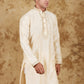 Bluesaanchi Men's Sunshine Handwoven Embroidered Cosmic LatteKurta Set | Swadesiicart