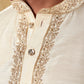 Bluesaanchi Men's Sunshine Handwoven Embroidered Cosmic LatteKurta Set | Swadesiicart