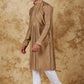 Bluesaanchi Men's Sunshine Handwoven Embroidered Raw UmberKurta Set | Swadesiicart
