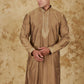 Bluesaanchi Men's Sunshine Handwoven Embroidered Raw UmberKurta Set | Swadesiicart