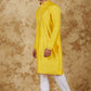 Bluesaanchi Men's Sunshine Handwoven Embroidered Maize YellowKurta Set | Swadesiicart