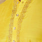 Bluesaanchi Men's Sunshine Handwoven Embroidered Maize YellowKurta Set | Swadesiicart