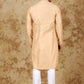 Bluesaanchi Men's Sunshine Handwoven Embroidered CornsilkKurta Set | Swadesiicart