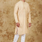 Bluesaanchi Men's Sunshine Handwoven Embroidered CornsilkKurta Set | Swadesiicart