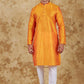 Bluesaanchi Men's Orange Banarasi Silk Kurta Set | Swadesiicart