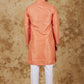 Bluesaanchi Men's Coral Banarasi Silk Kurta Set | Swadesiicart