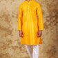 Bluesaanchi Men's Yellow Banarasi Silk Kurta Set | Swadesiicart
