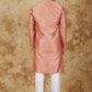 Bluesaanchi Men's Salmon Banarasi Silk Kurta Set | Swadesiicart