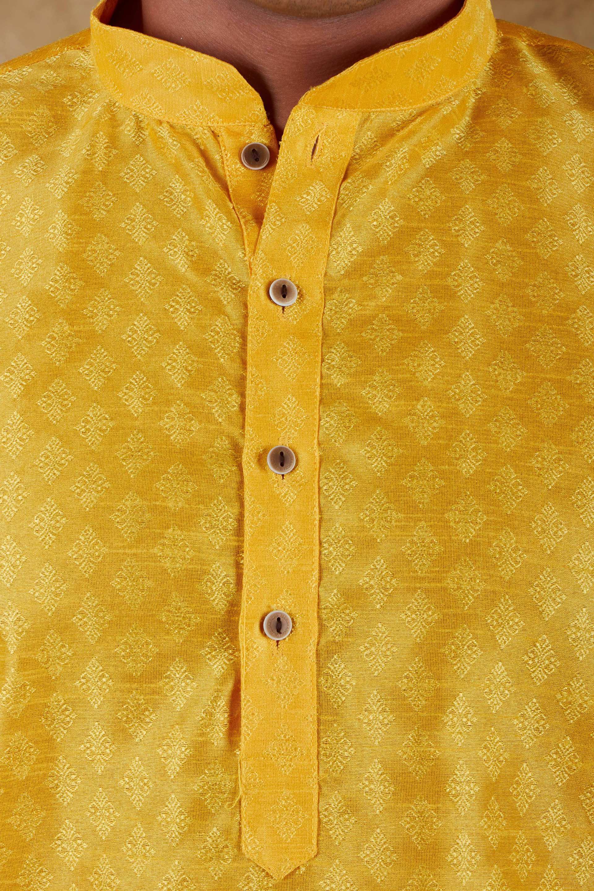 Bluesaanchi Men's Mango Banarasi Silk Kurta Set | Swadesiicart