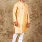 Bluesaanchi Men's Cream Banarasi Silk Kurta Set | Swadesiicart