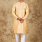 Bluesaanchi Men's Cream Banarasi Silk Kurta Set | Swadesiicart