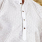 Bluesaanchi Men's White Banarasi Silk Kurta Set | Swadesiicart